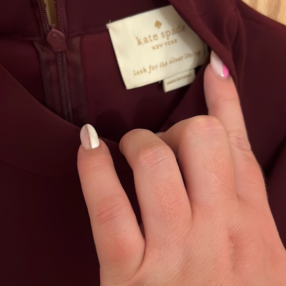 Kate Spade Maroon Flutter sleeve dress - Picture 2 of 2